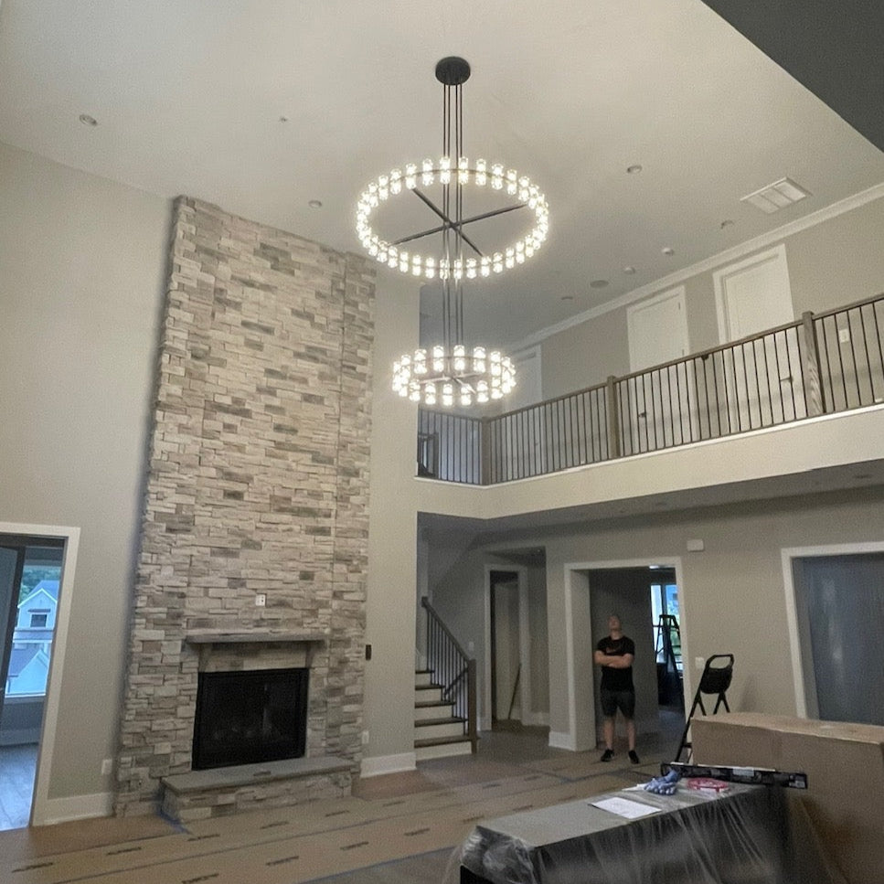 Arcachonest LED Round 2-Tier Chandelier 60"