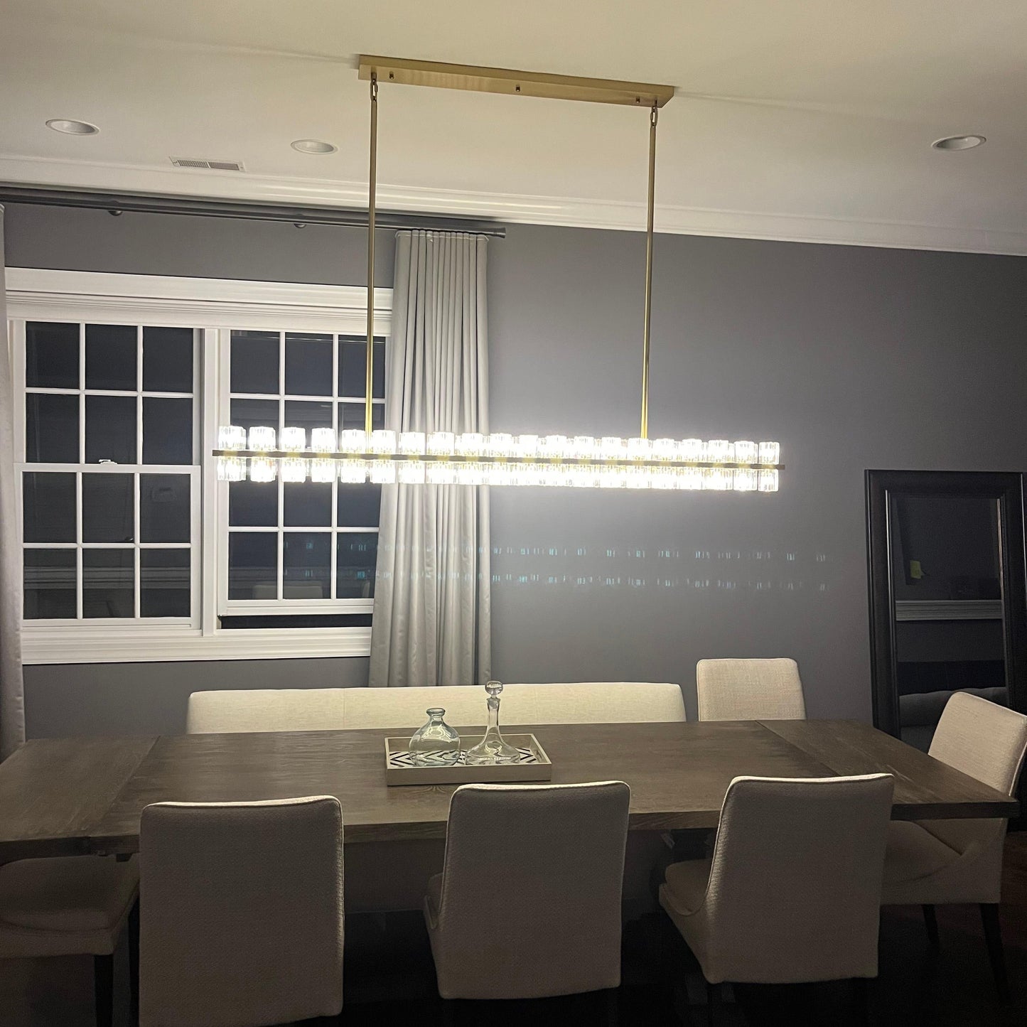 Arcachonest LED Rectangular Chandelier 54"