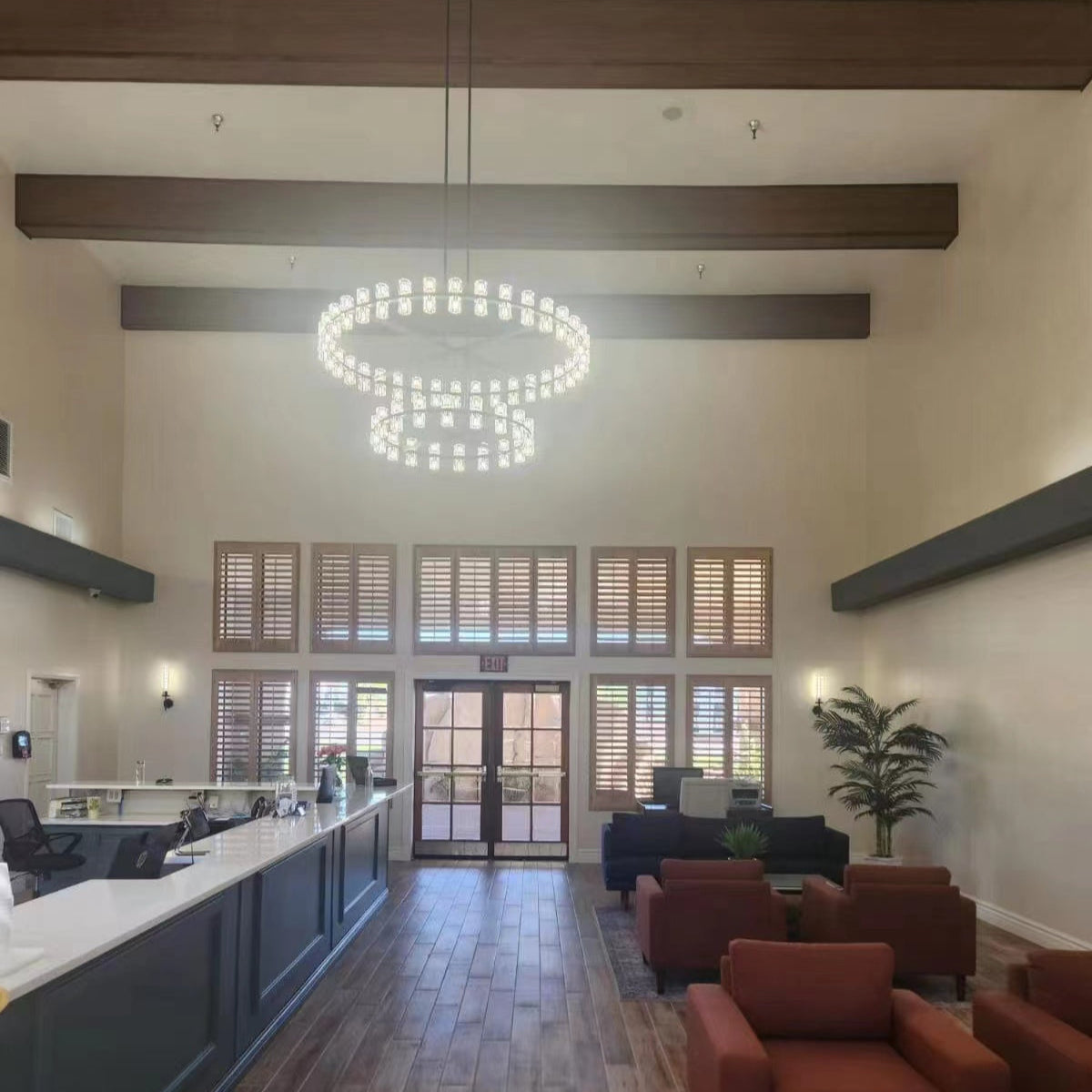 Arcachonest LED Round 2-Tier Chandelier 60"