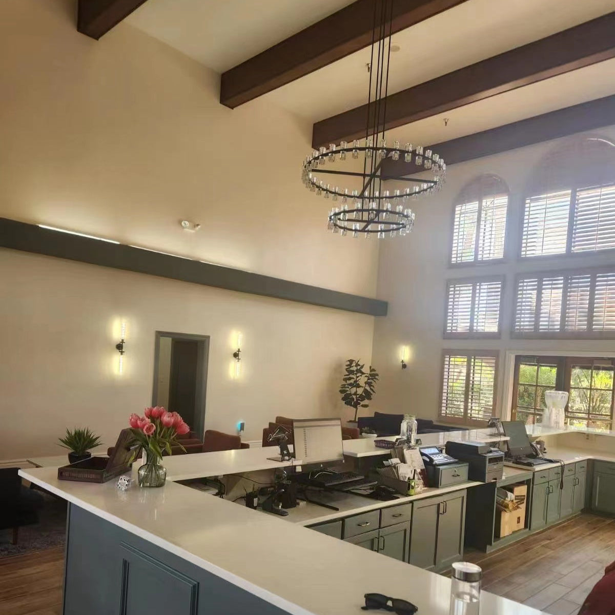 Arcachonest LED Round 2-Tier Chandelier 60"