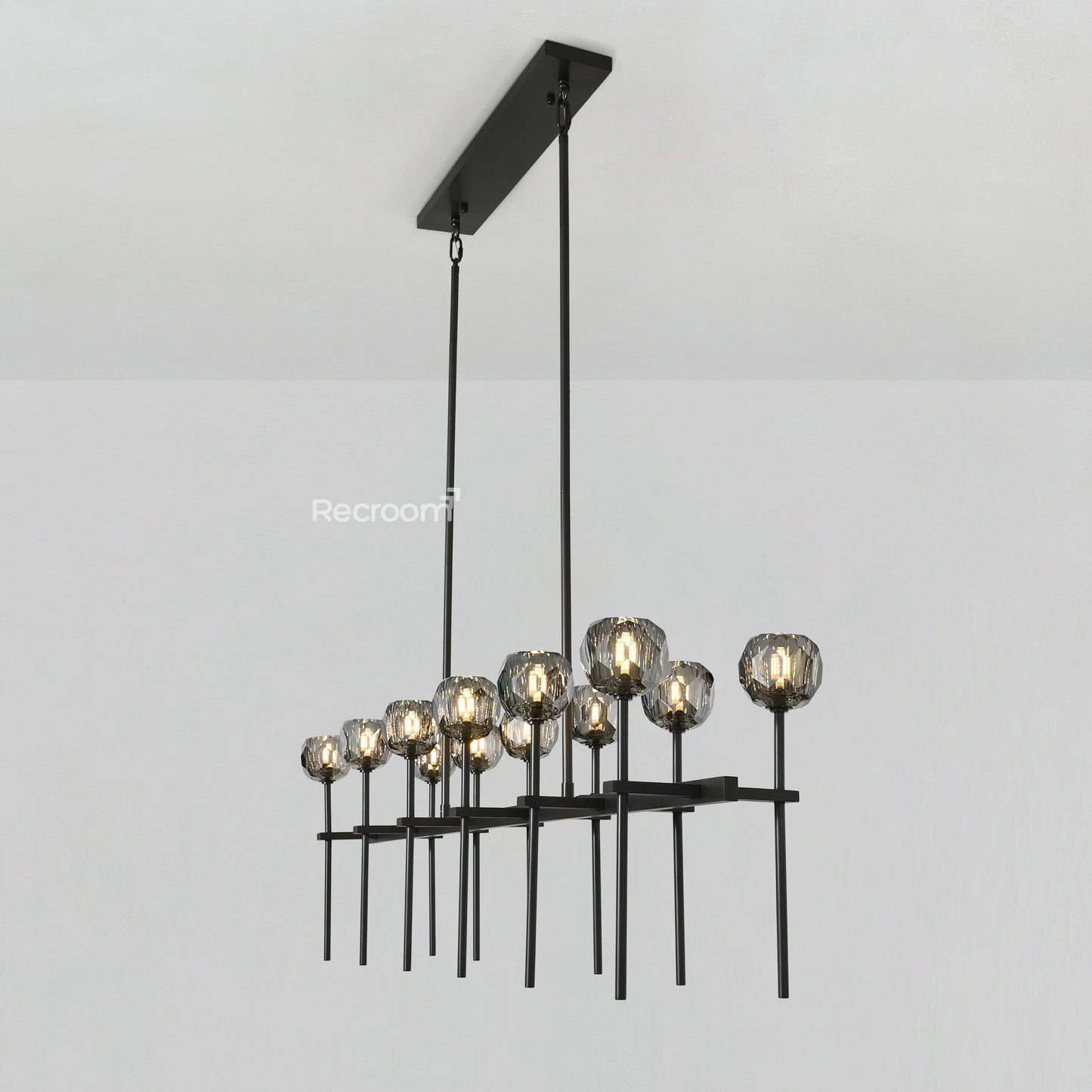 Boulew Crystal Glass Double Linear Chandelier 60"