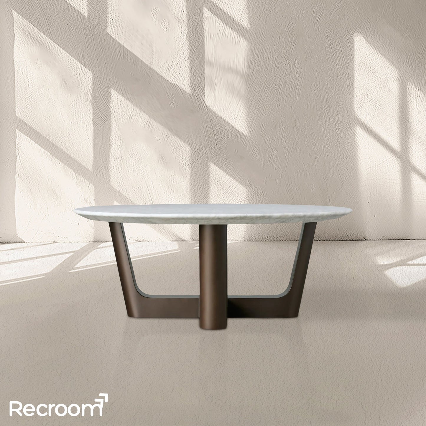 San Germani Round Stone Coffee Table with Rennes Base