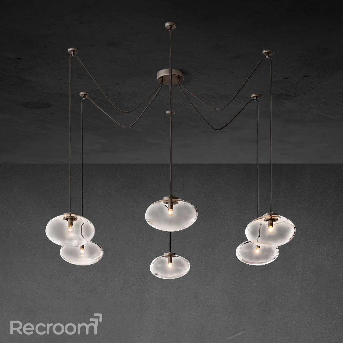 Cabretten Clear Glass Suspended Chandelier 84"