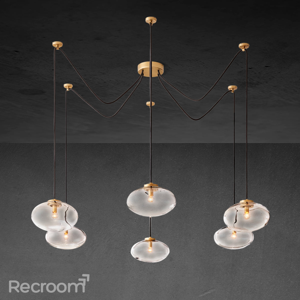 Cabretten Clear Glass Suspended Chandelier 84"