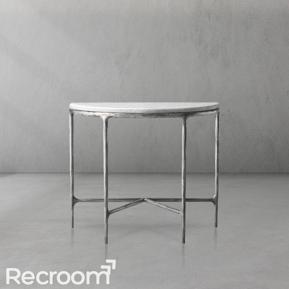 Thaddeo Marble Demilune Console Table