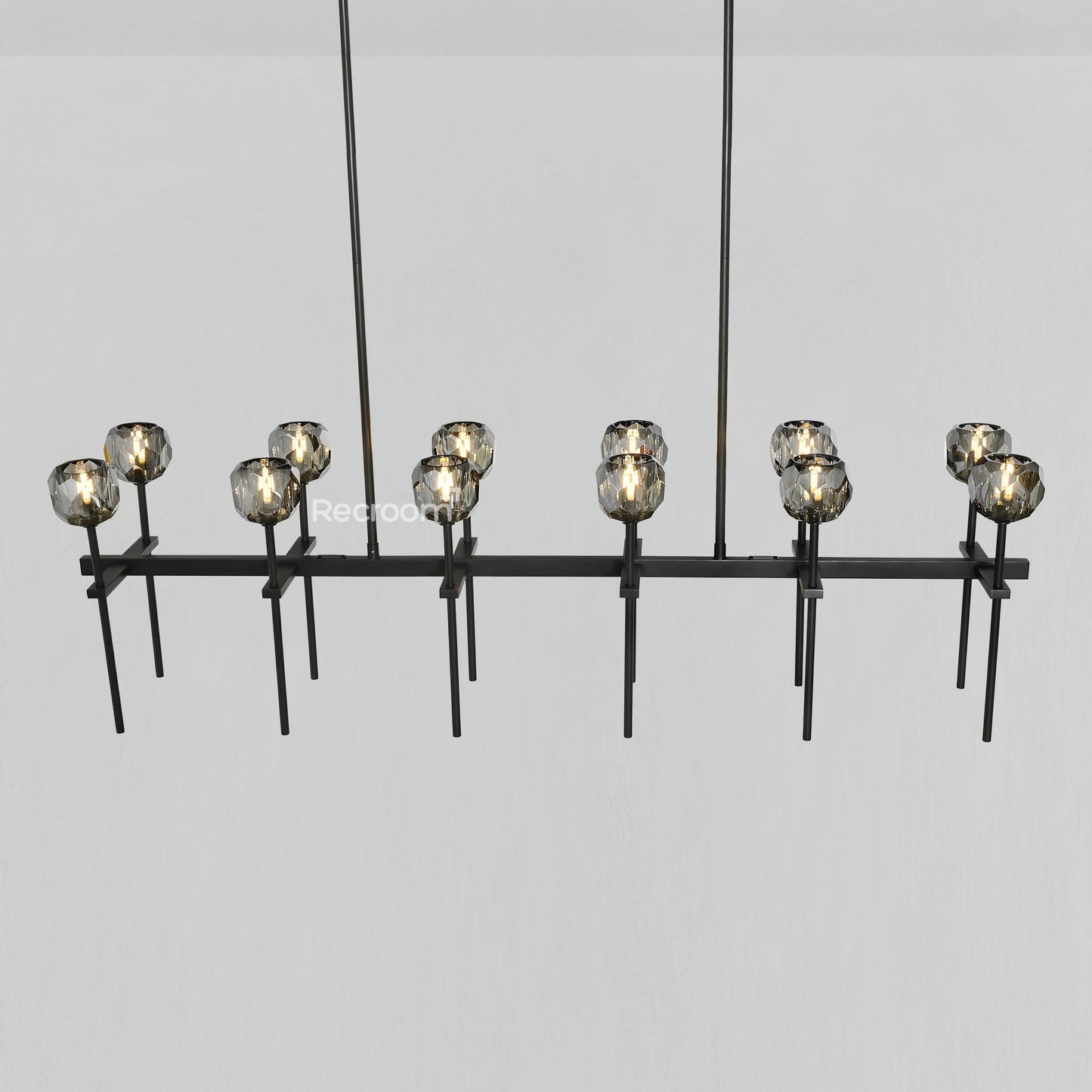 Boulew Crystal Glass Double Linear Chandelier 60"