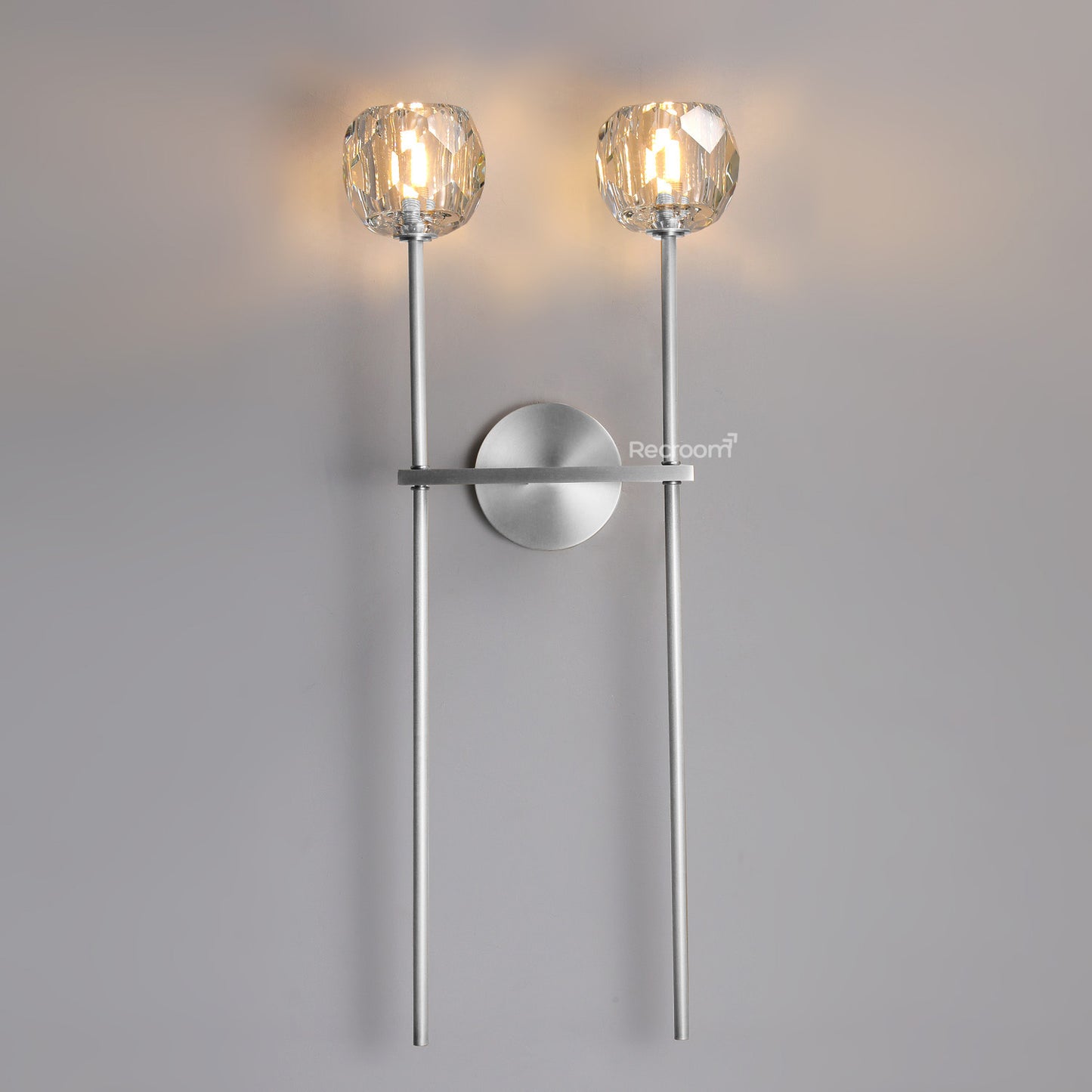 Boulew Crystal Glass Grand Double Sconce 12"