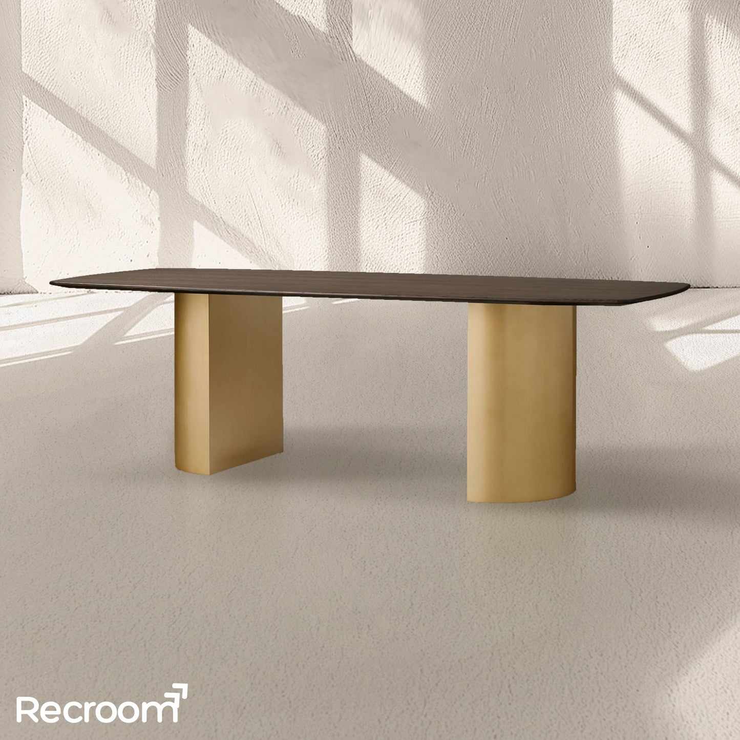 San Germani Wood Dining Table with Dauphine Base