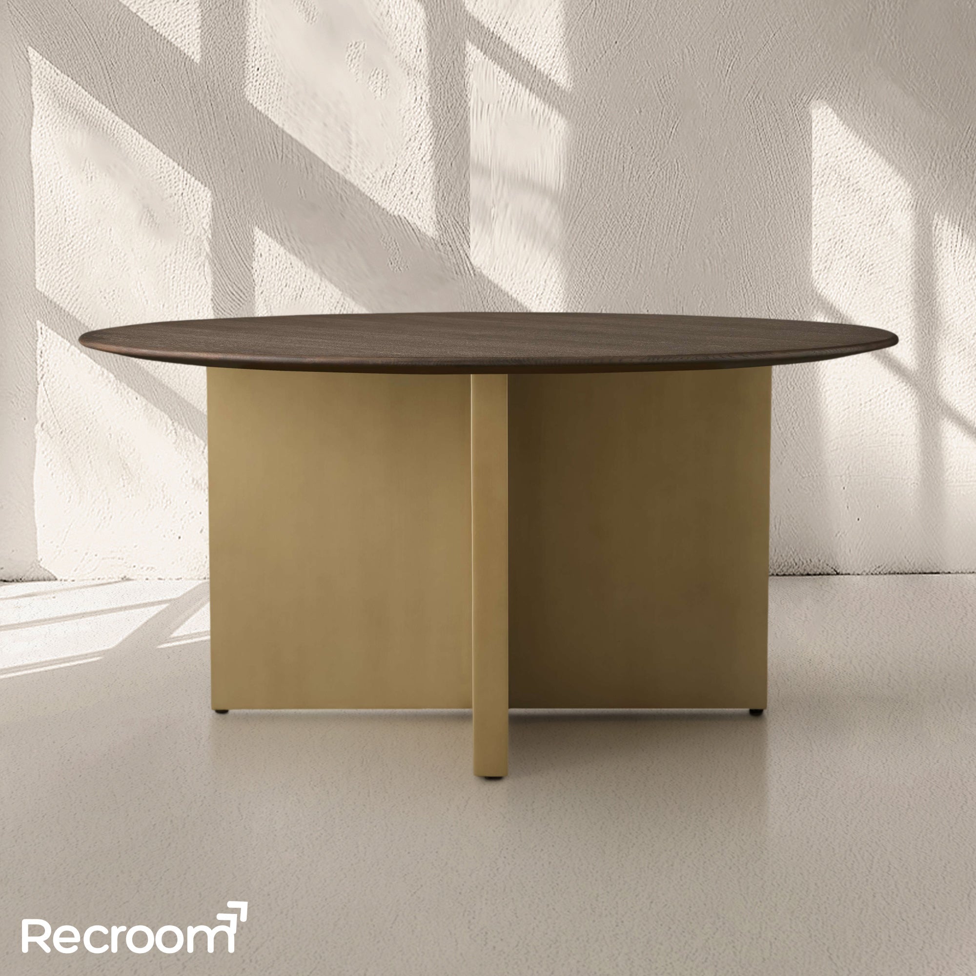 San Germani Round Wood Dining Table with Clement Base