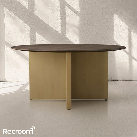 San Germani Round Wood Dining Table with Clement Base