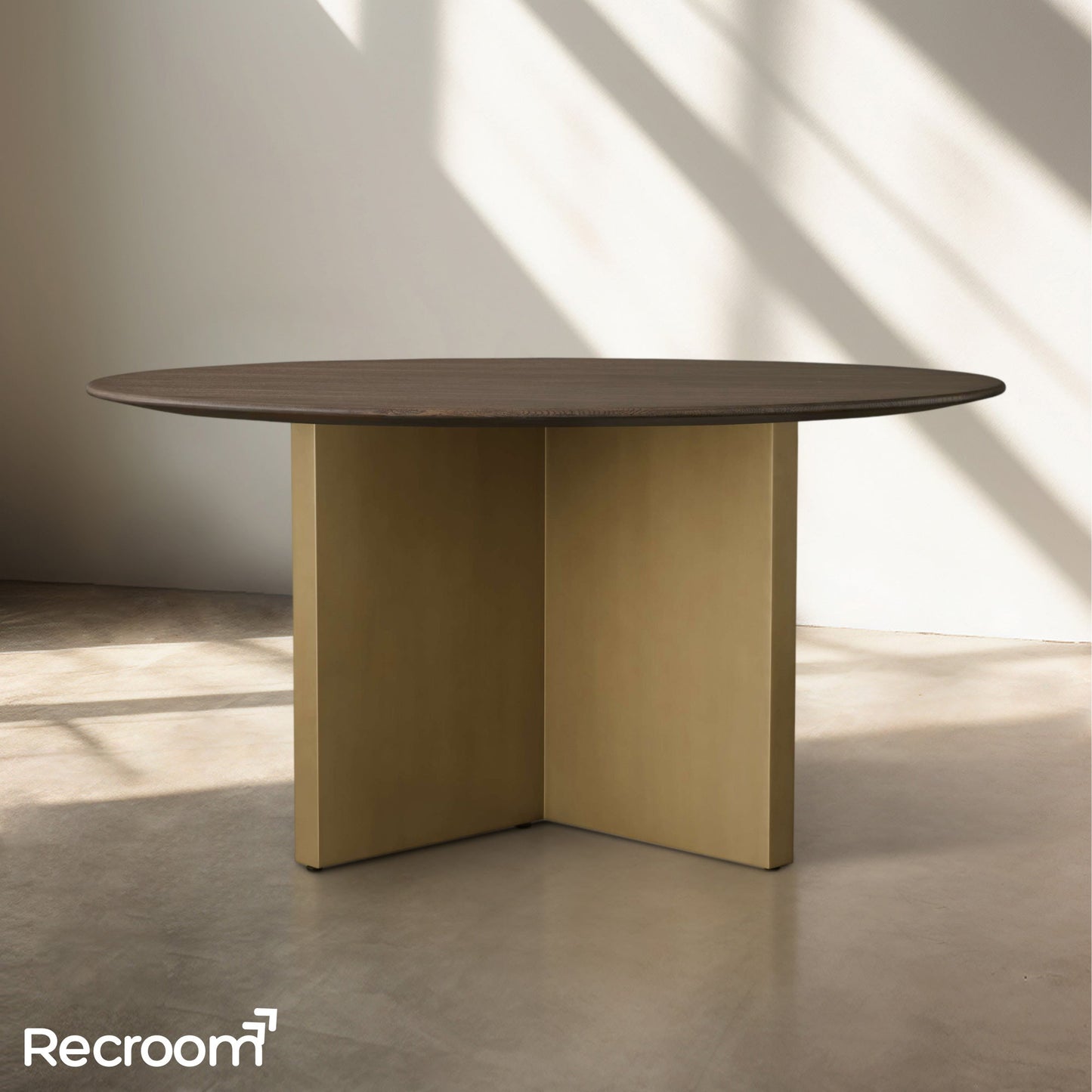 San Germani Round Wood Dining Table with Clement Base