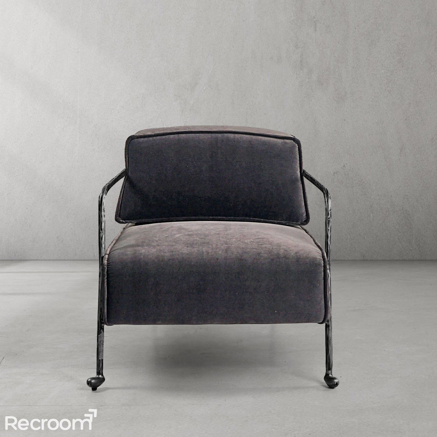 Thaddeo Gray Velvet Armchair