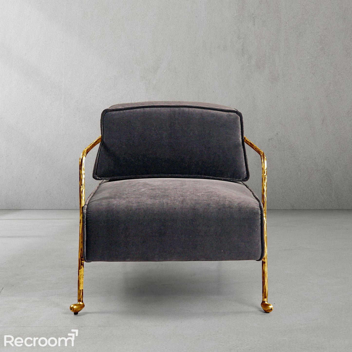 Thaddeo Gray Velvet Armchair