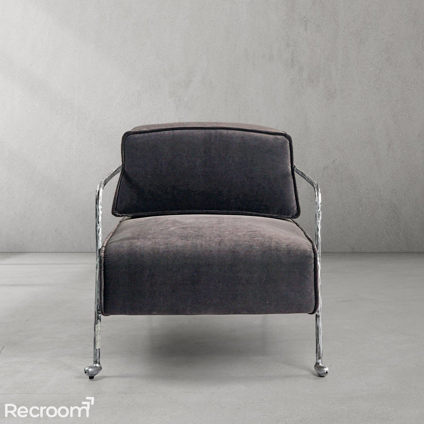 Thaddeo Gray Velvet Armchair