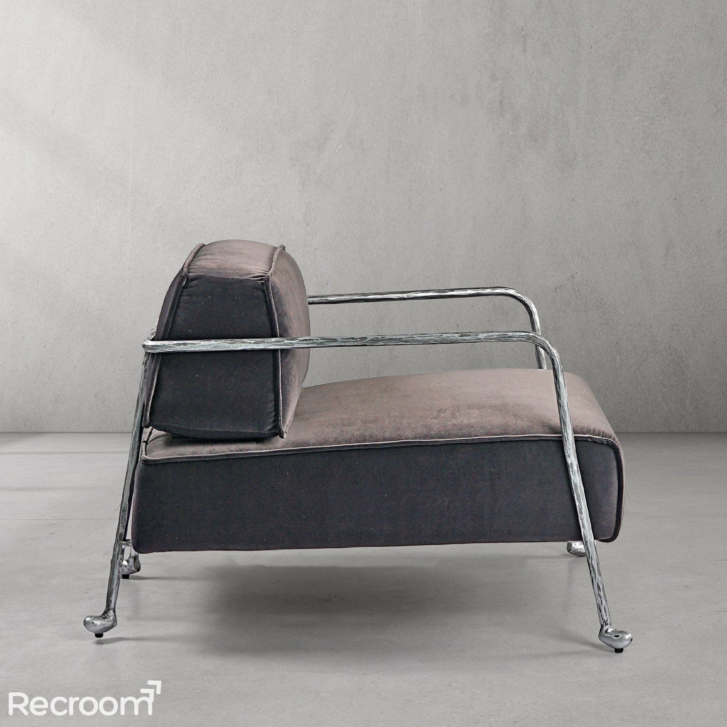 Thaddeo Gray Velvet Armchair