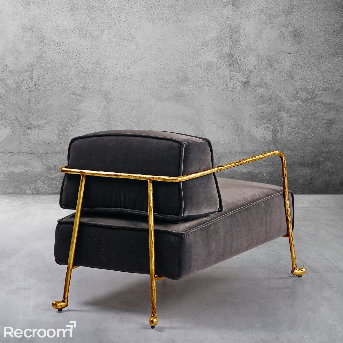 Thaddeo Gray Velvet Armchair