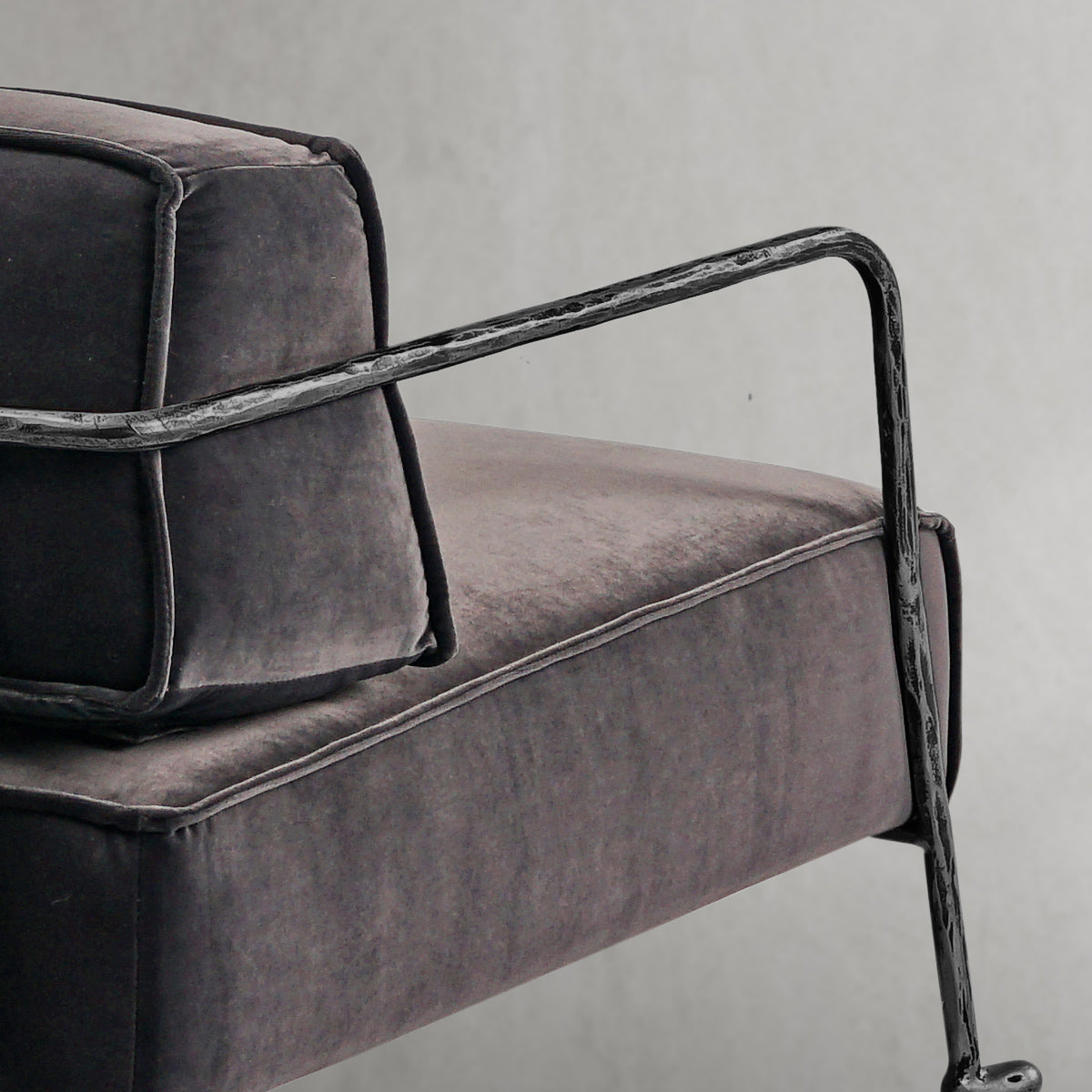 Thaddeo Gray Velvet Armchair