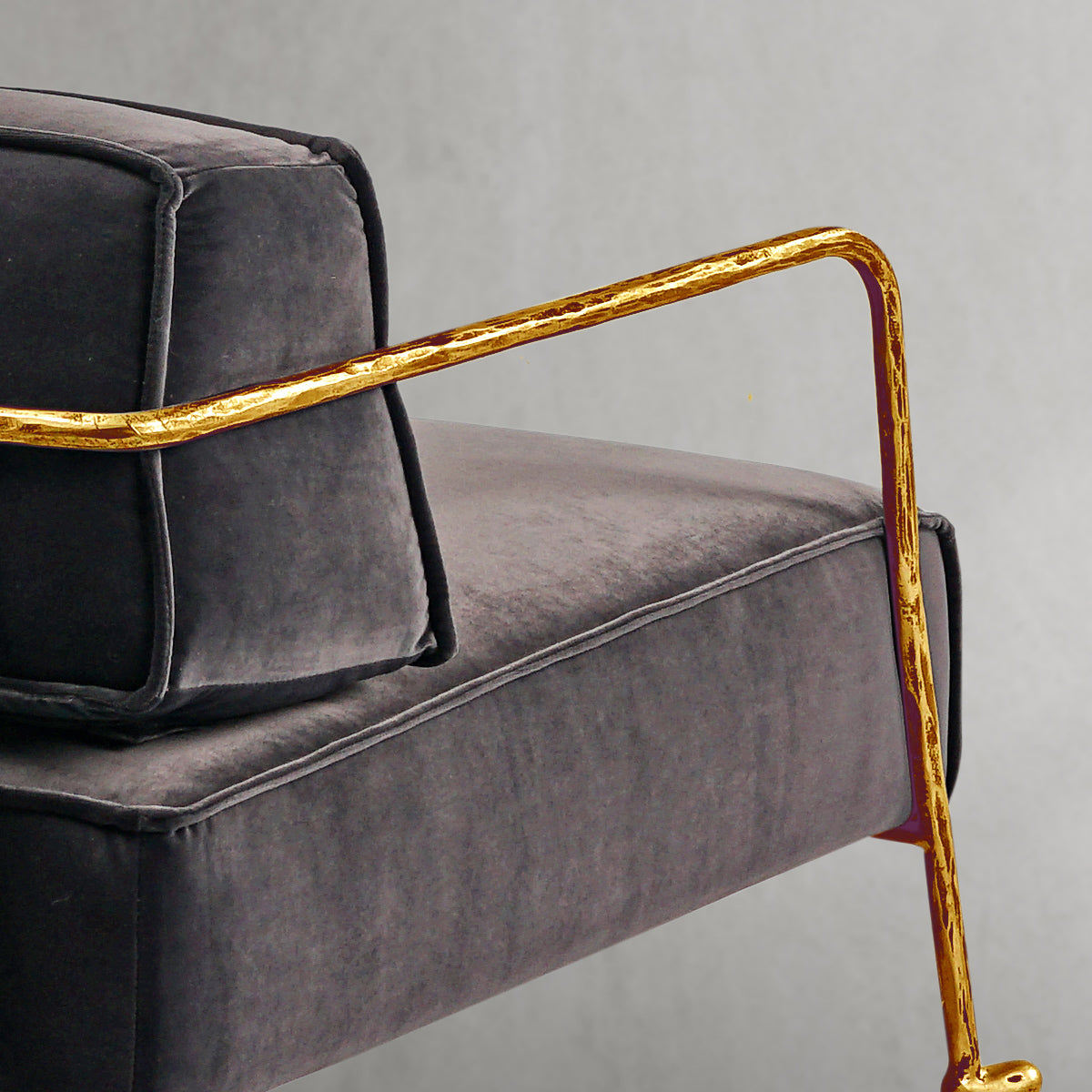 Thaddeo Gray Velvet Armchair