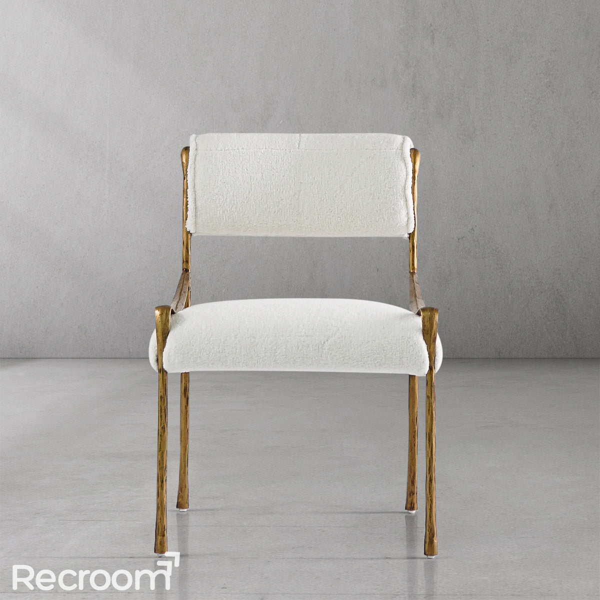 Thaddeo Retro Copper Iron Frame Armless Dining Chair