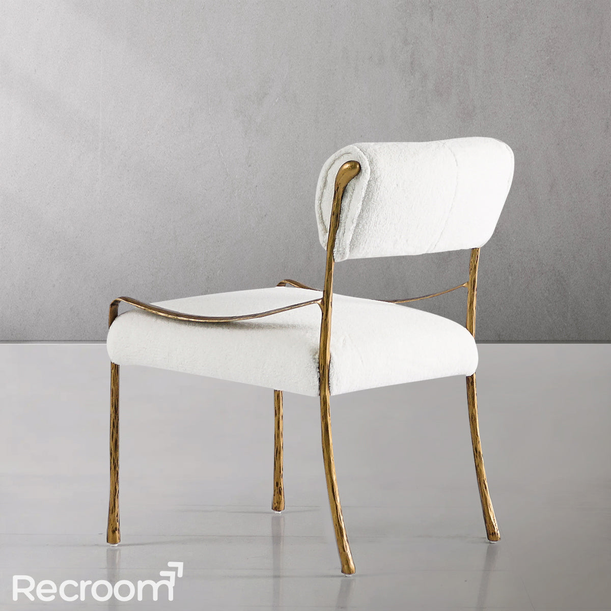 Thaddeo Retro Copper Iron Frame Armless Dining Chair