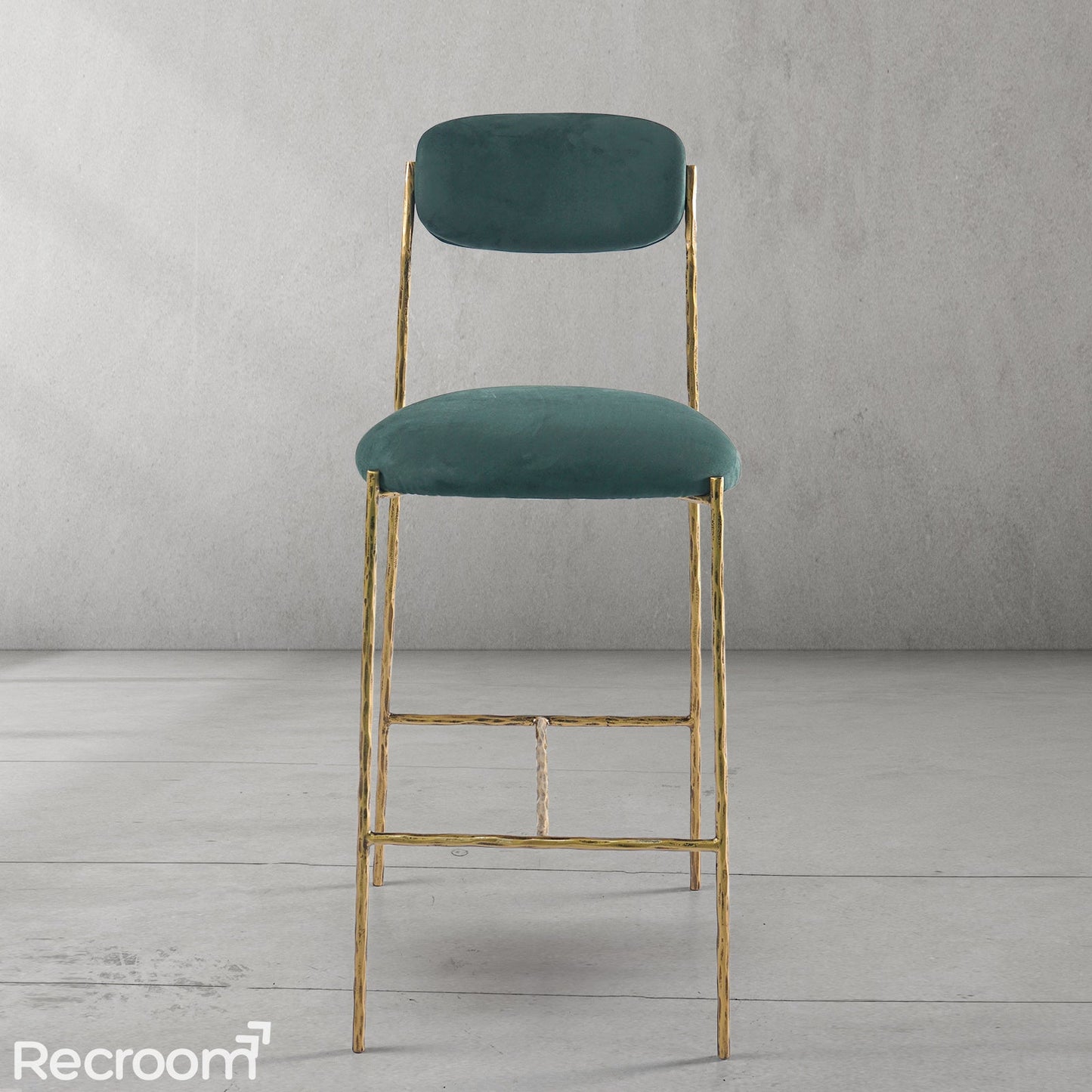Thaddeo Green Fabric Bar Stool