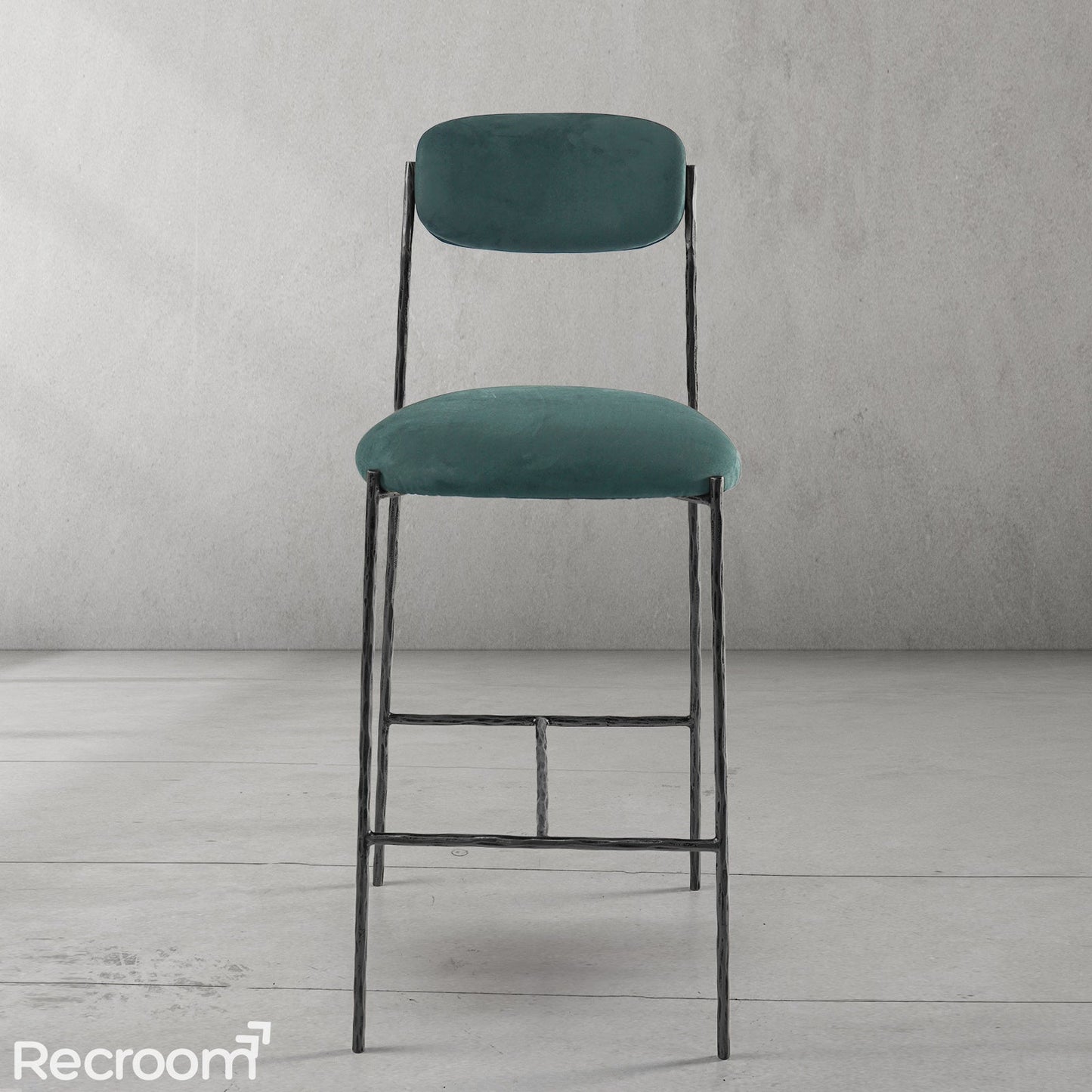 Thaddeo Green Fabric Bar Stool