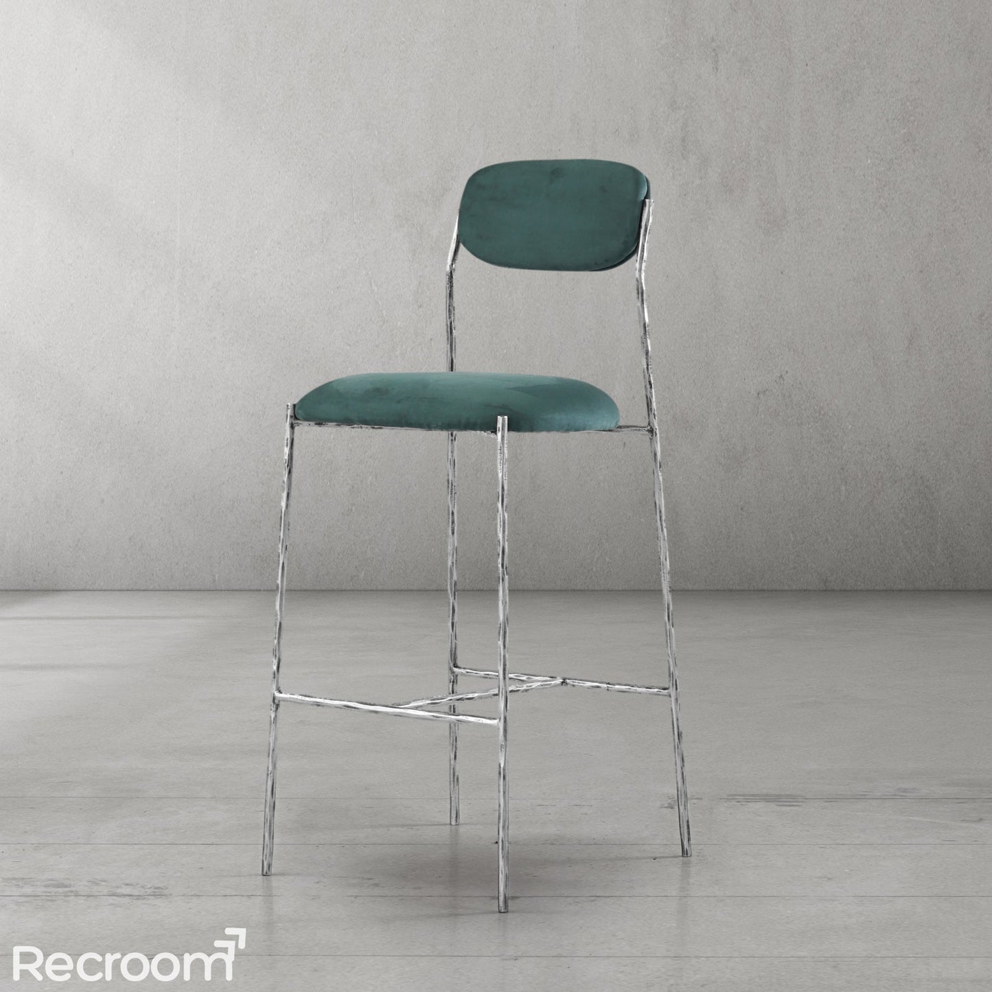 Thaddeo Green Fabric Bar Stool