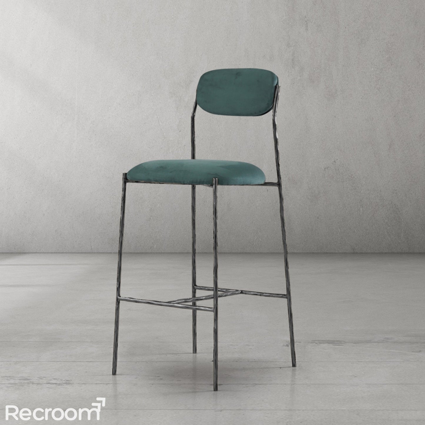 Thaddeo Green Fabric Bar Stool