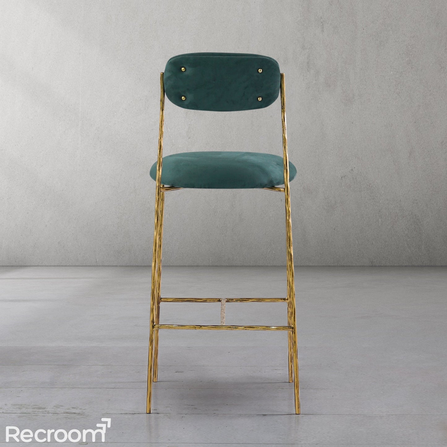 Thaddeo Green Fabric Bar Stool