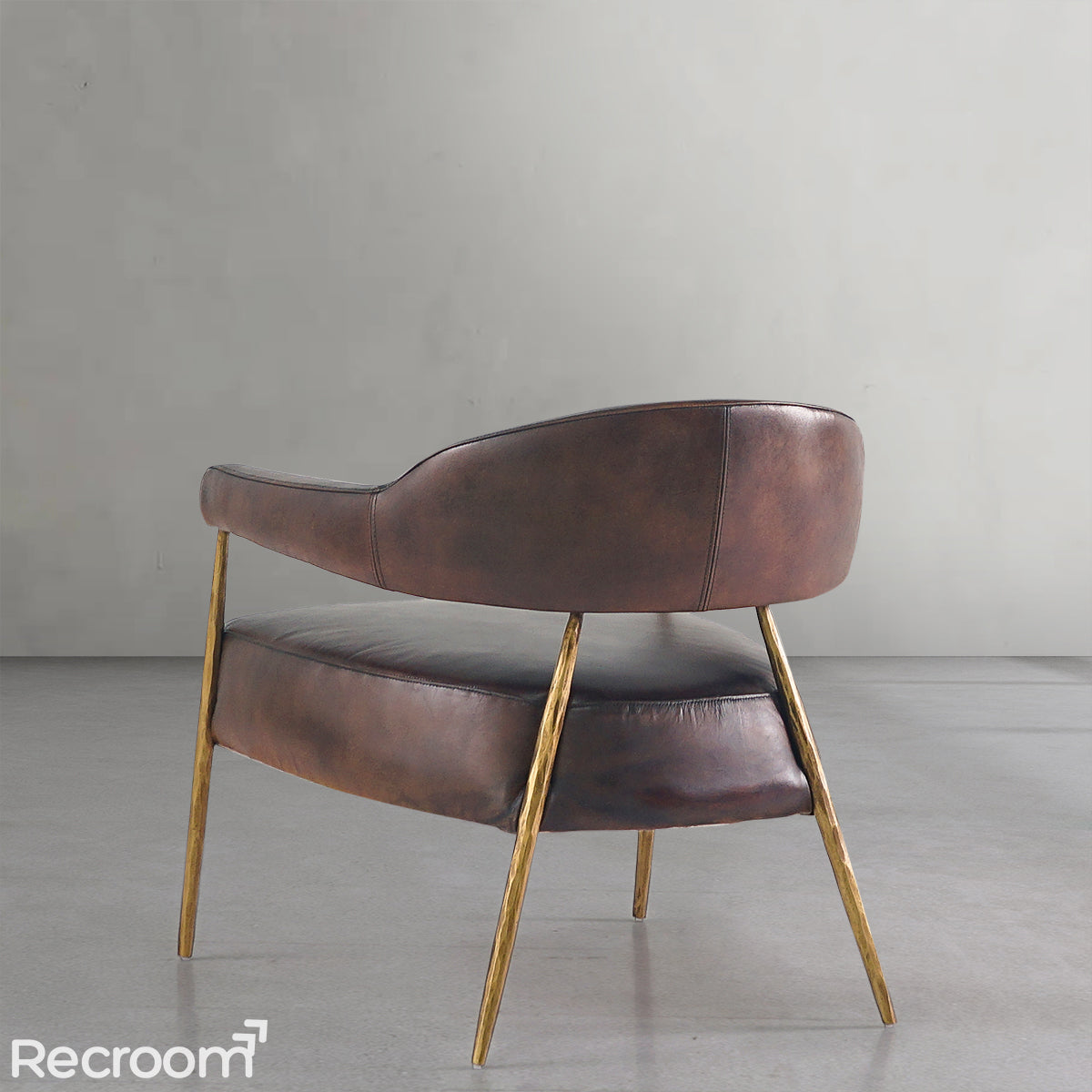 Thaddeo Brown Leather Lounge Armchair