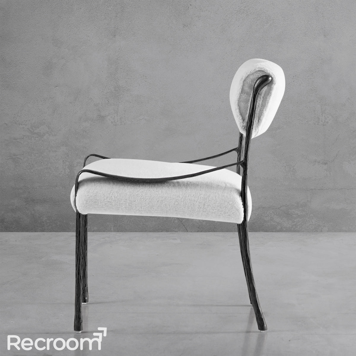 Thaddeo Retro Copper Iron Frame Armless Dining Chair