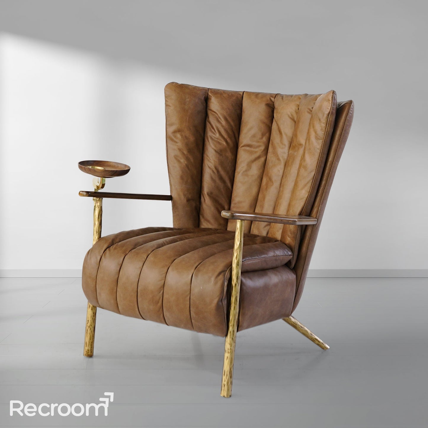 Thaddeo Vintage Leather Armchair Cigar Chair