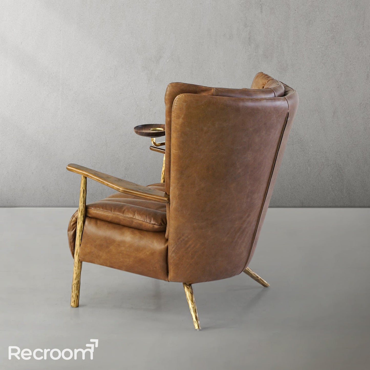 Thaddeo Vintage Leather Armchair Cigar Chair