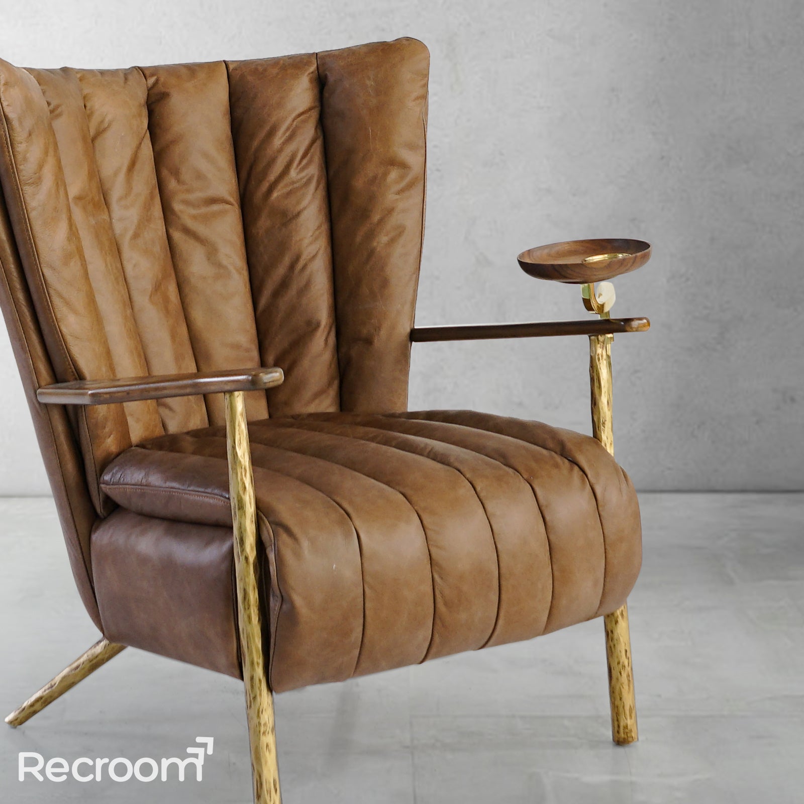 Thaddeo Vintage Leather Armchair Cigar Chair
