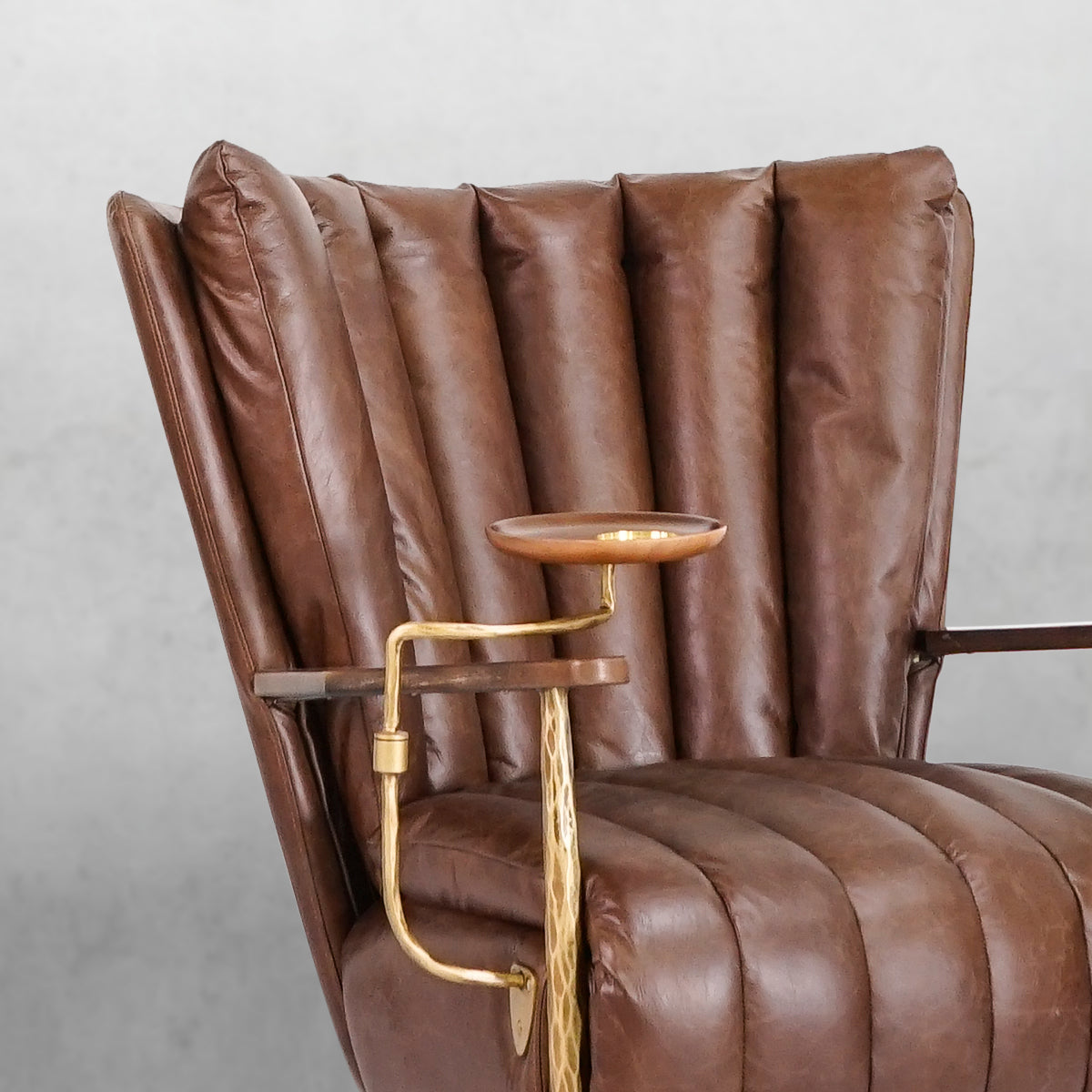 Thaddeo Vintage Leather Armchair Cigar Chair