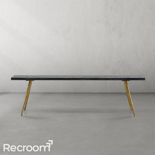 Thaddeo Vintage Style Metal Frame Dining Table