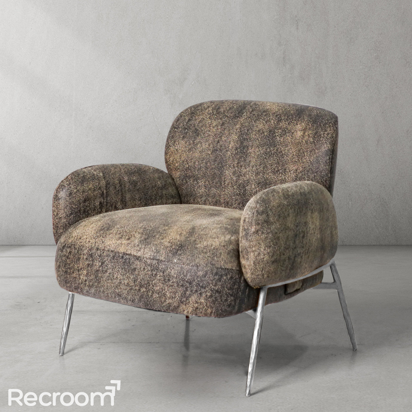 Thaddeo Vintage Pearl Grain Cowhide Lounge Chair