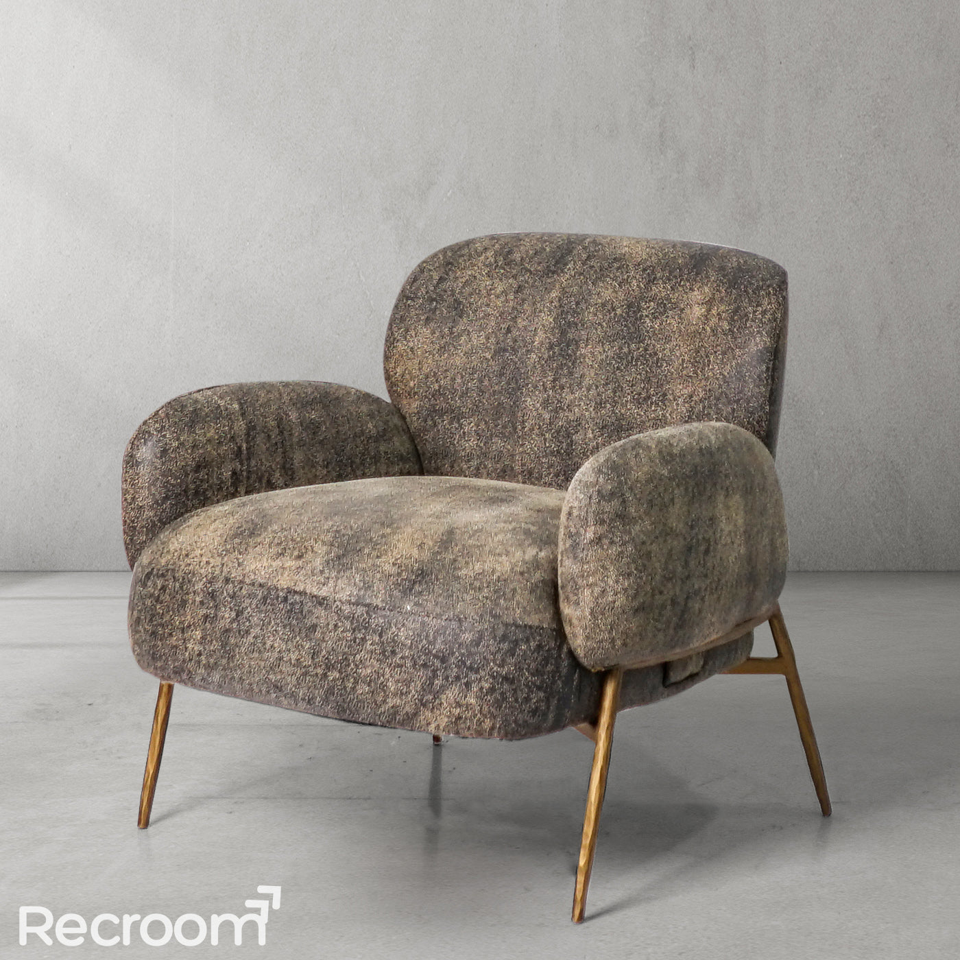 Thaddeo Vintage Pearl Grain Cowhide Lounge Chair