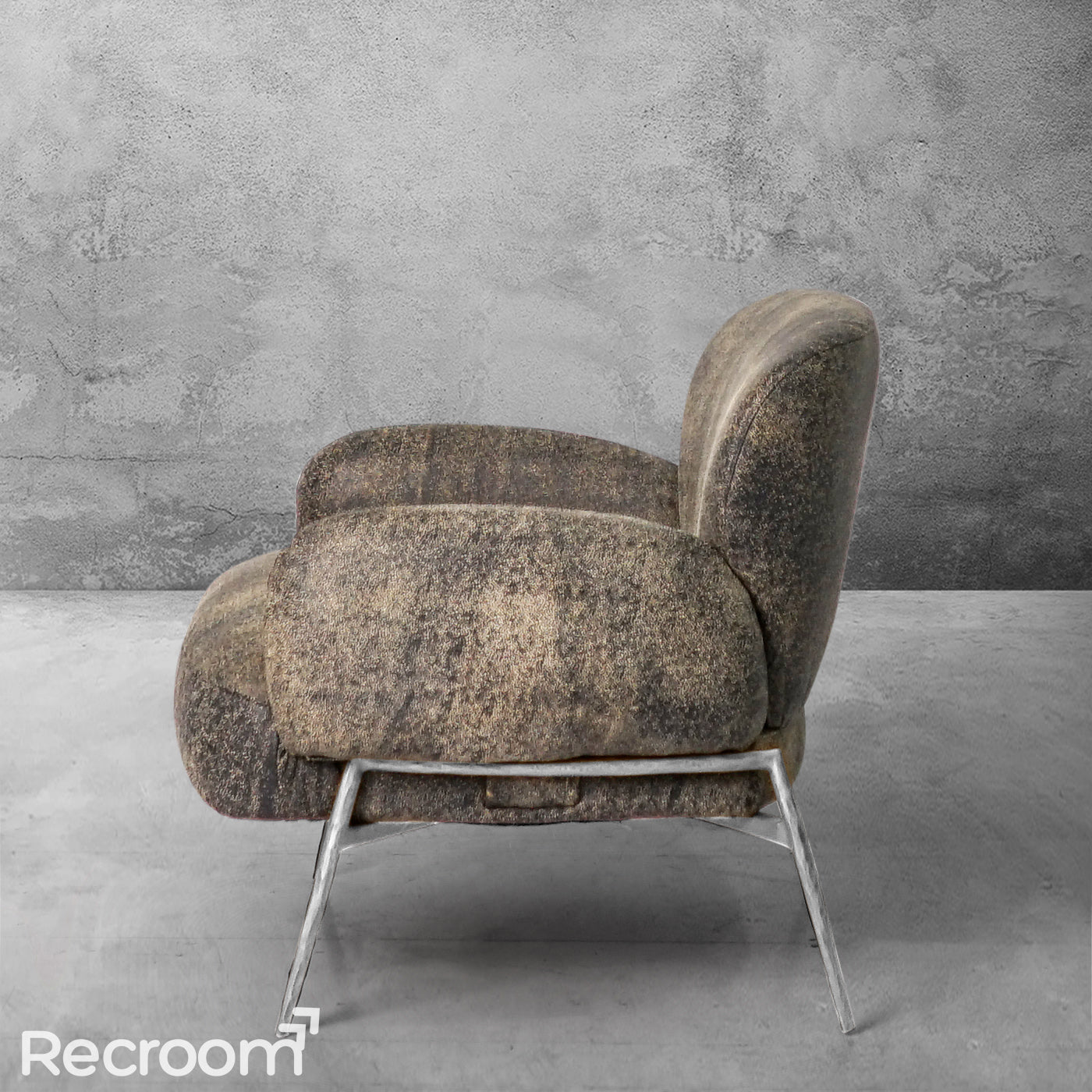 Thaddeo Vintage Pearl Grain Cowhide Lounge Chair