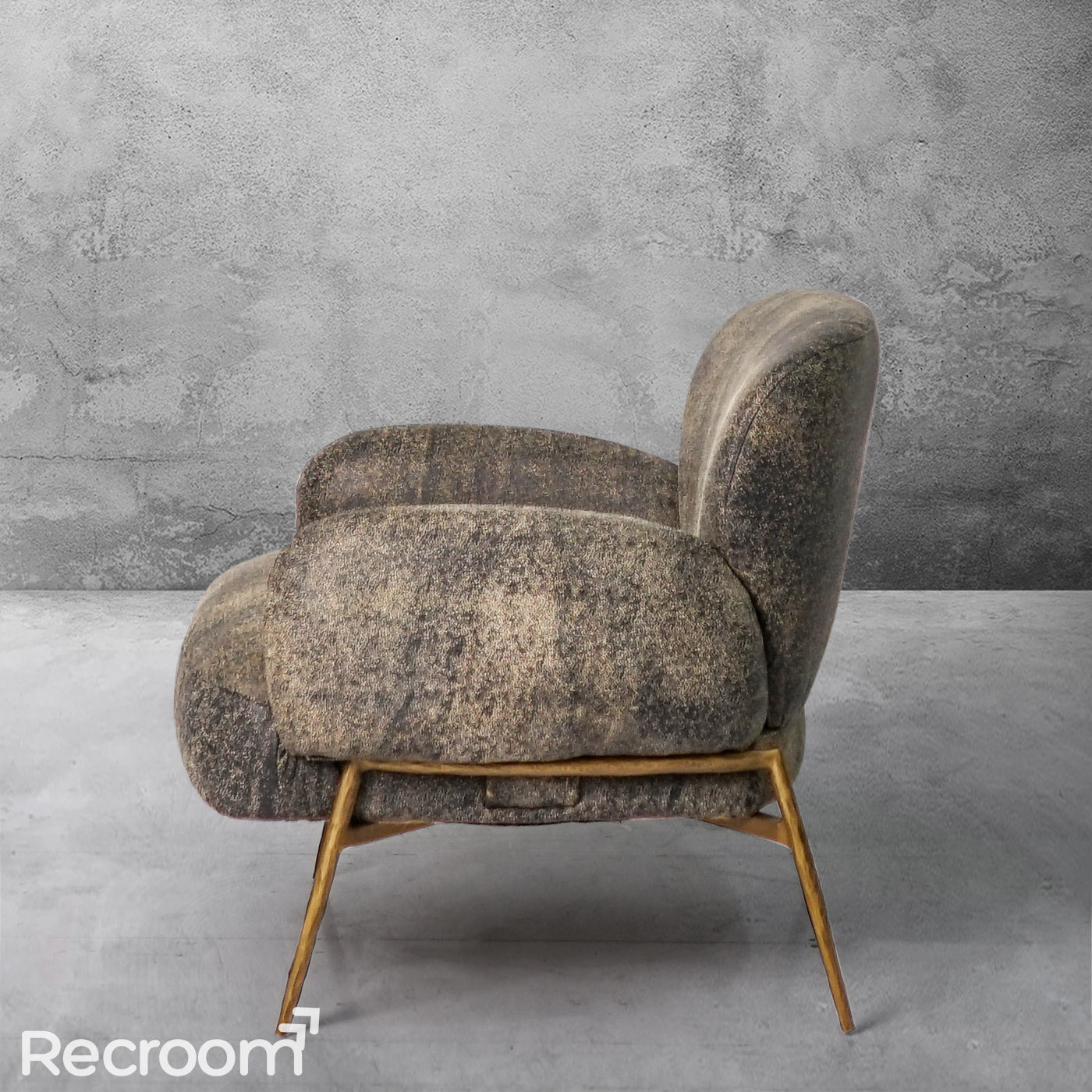 Thaddeo Vintage Pearl Grain Cowhide Lounge Chair