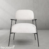 Thaddeo White Pure Wood Handrail Chair