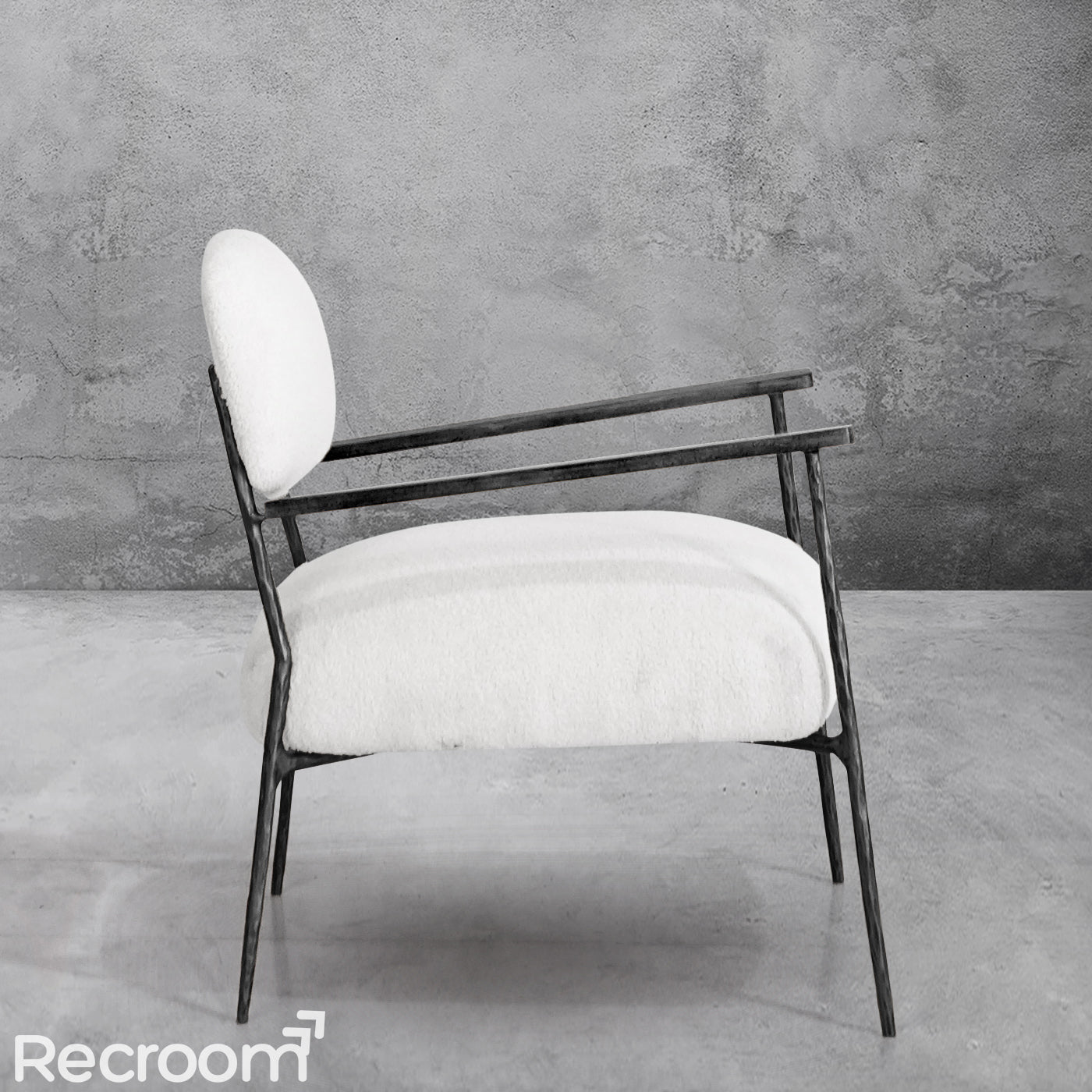 Thaddeo White Pure Wood Handrail Chair