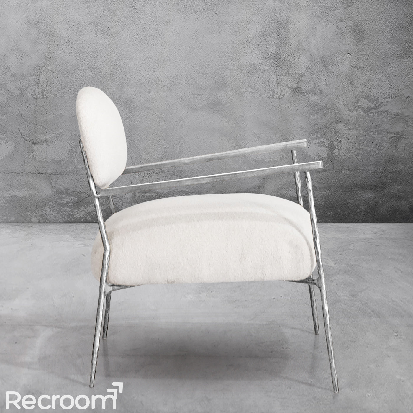 Thaddeo White Pure Wood Handrail Chair