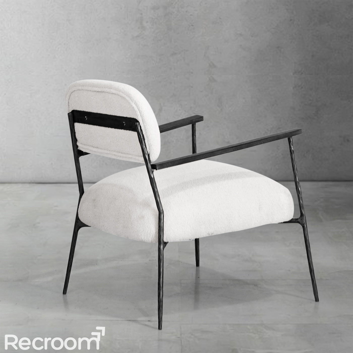 Thaddeo White Pure Wood Handrail Chair