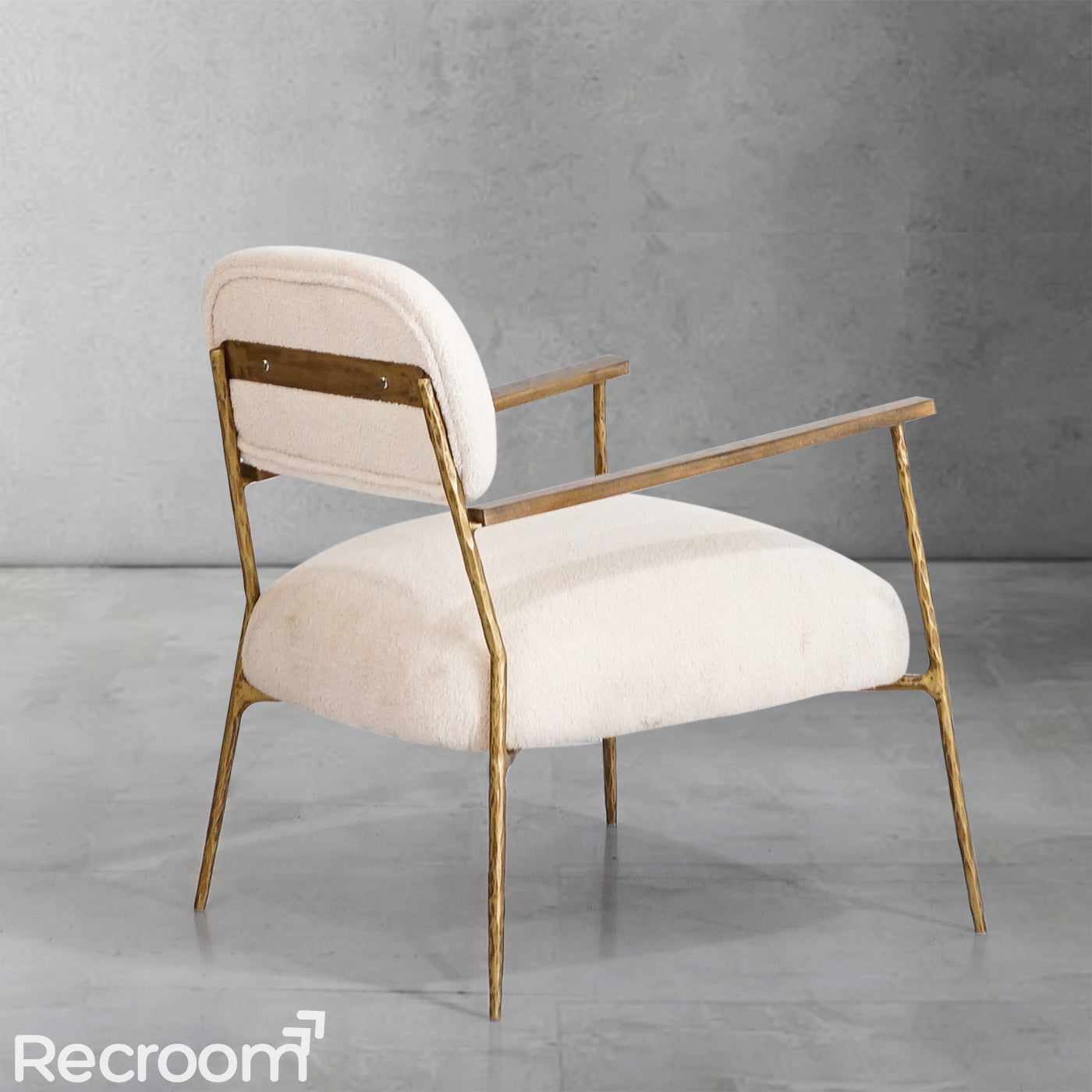 Thaddeo White Pure Wood Handrail Chair