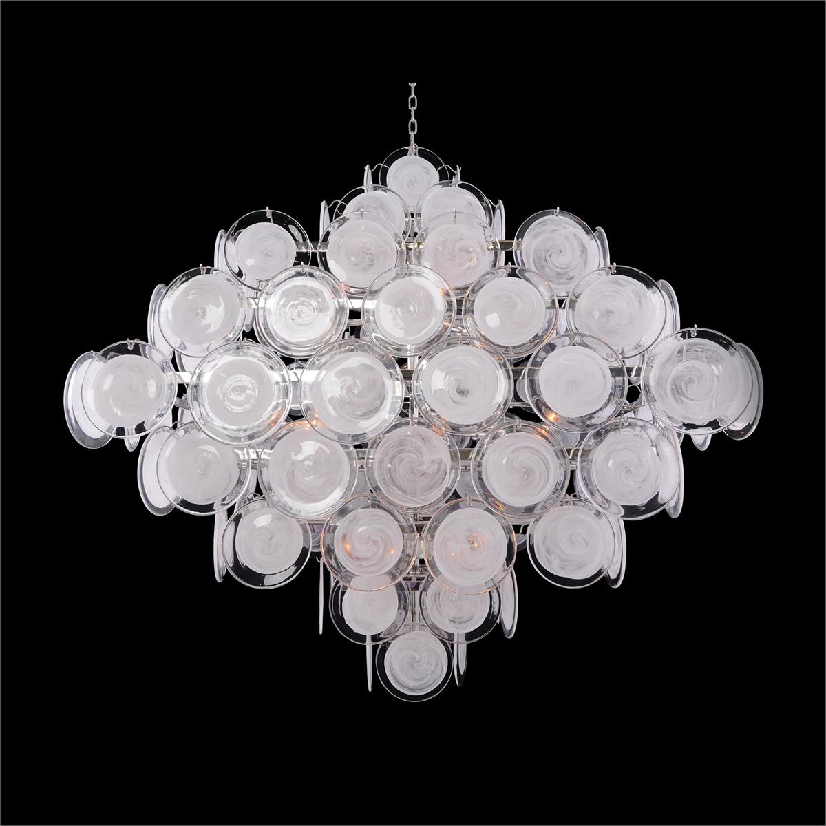 Glass Medallion Eighteen-Light Chandelier