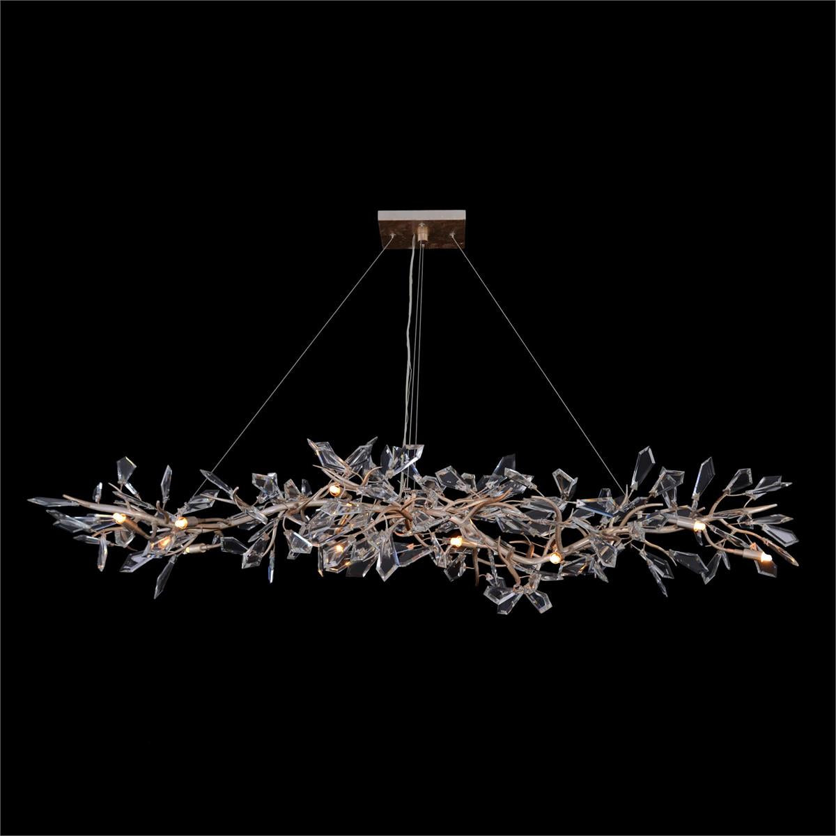 Kota Fourteen-Light Cut-Crystal Oblong Chandelier