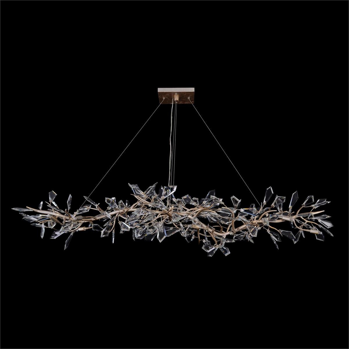 Kota Fourteen-Light Cut-Crystal Oblong Chandelier
