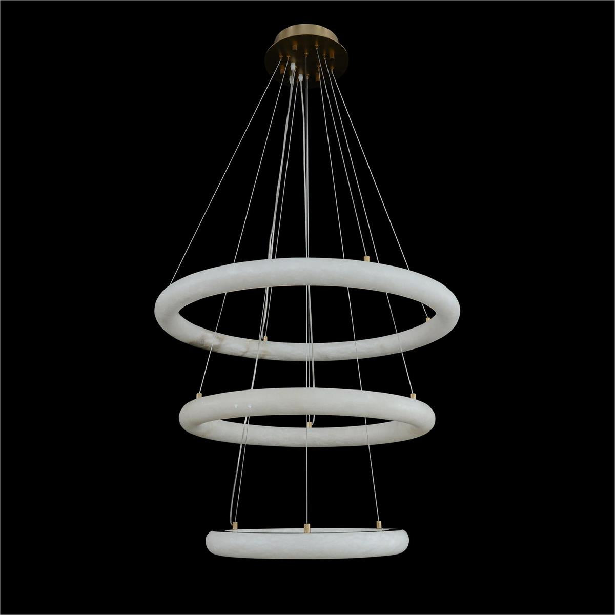 Luca Three-Tier Alabaster Pendant Chandelier