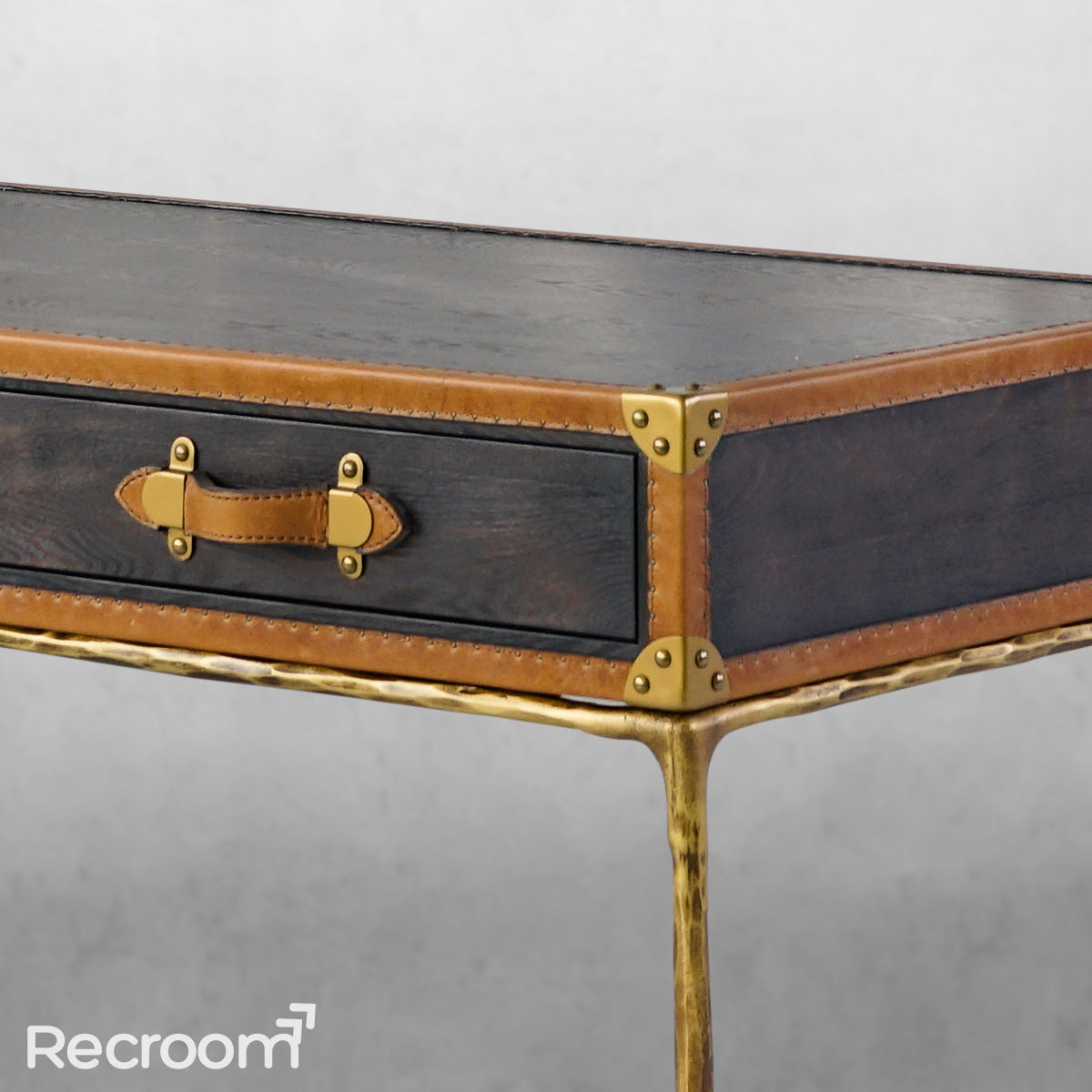 Thaddeo Vintage Leather Square Coffee Table